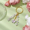 Alloy Acrylic Enamel with Natural Amethyst Keychain KEYC-JKC00805-01-2