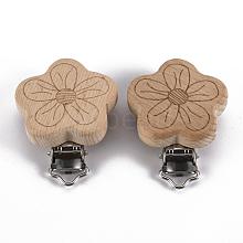 Beech Wood Baby Pacifier Holder Clips WOOD-T015-24