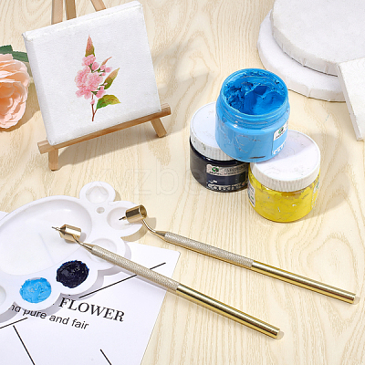 2Pcs 2 Style Aluminum Slanting Fine Line Paint Pen AJEW-AR0001-42-1