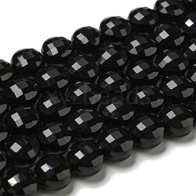 Natural Black Onyx(Dyed & Heated) Beads Strands G-K351-A02-01-1