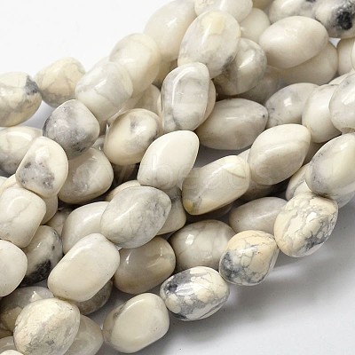 Natural Howlite Nuggets Bead Strands G-L288-08-1