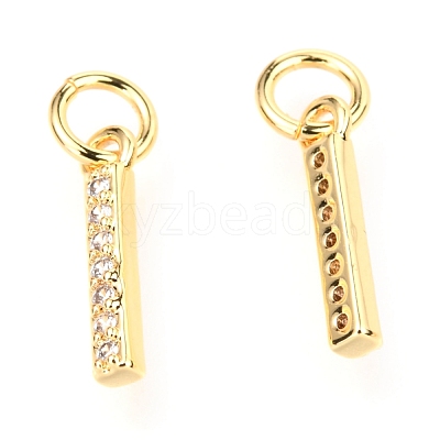 Brass Micro Pave Cubic Zirconia Charms ZIRC-O037-03G-1