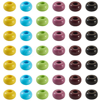 120Pcs 6 Colors Opaque Acrylic European Beads SACR-TA0001-24-1