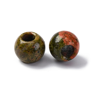 Natural Unakite European Beads G-B130-01-1