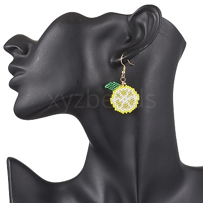 Glass Seed Beads Dangle Earrings EJEW-MZ00500-1