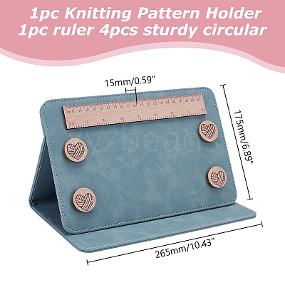 PU Leather Knitting Needle Measuring Ruler TOOL-WH0165-20A-1