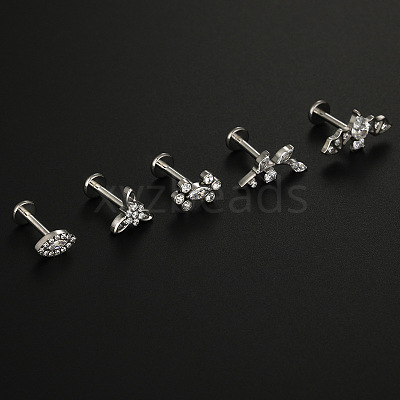G23 Titanium Micro Pave Clear Cubic Zirconia Labrets WG4B733-02-1