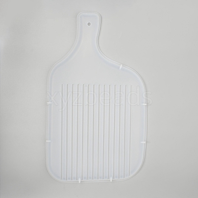 Rectangle with Stripe Handle Dinner Plate Silicone Molds DIY-L021-55-1
