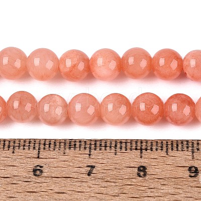 Natural Dyed Yellow Jade Gemstone Bead Strands G-R271-6mm-Y31-1