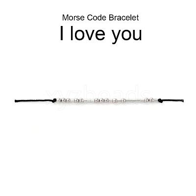 Unisex Adjustable Morse Code Bracelets BJEW-JB04988-04-1