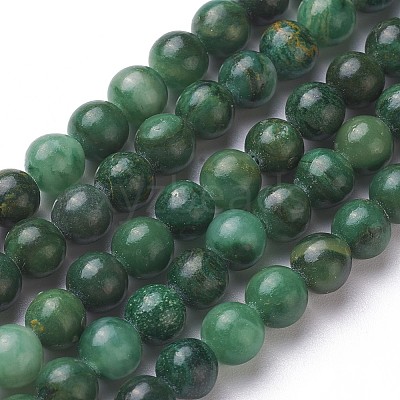 Natural African Jade Beads Strands G-G735-22-6mm-A-1