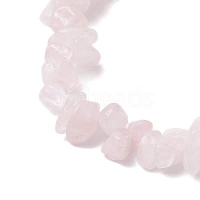 Natural Rose Quartz Stretch Bracelets BJEW-JB11147-02-1