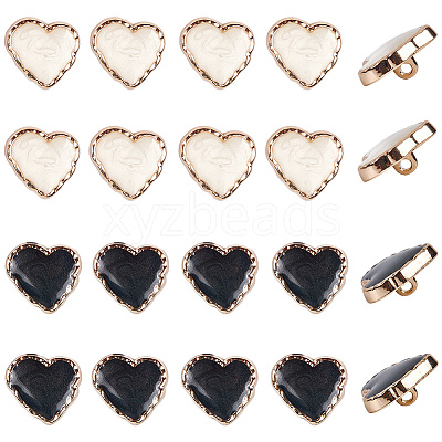20Pcs 2 Colors Alloy Enamel Metal Buttons FIND-GF0008-18-1