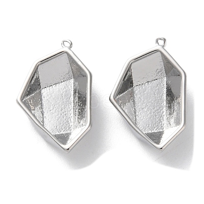 Brass Pendant Rhinestone Settings KK-C079-13P-1