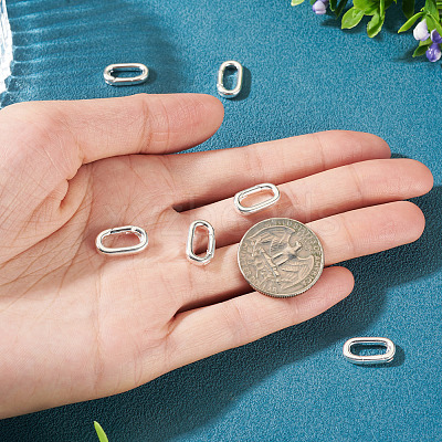 6Pcs Rack Plating Brass Spring Gate Rings KK-TA0008-35S-1