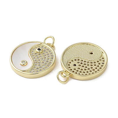 Brass Micro Pave Cubic Zirconia Pendants KK-G485-07G-1