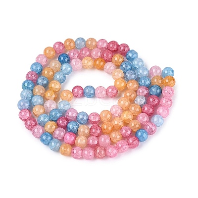 Baking Paint Crackle Glass Beads Strands GLAA-Q106-03A-12-1