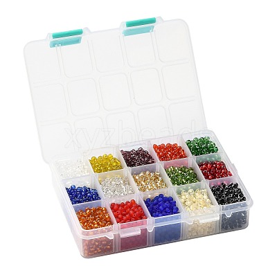 375G 15 Colors Glass Seed Beads SEED-JP0004-01-4mm-1