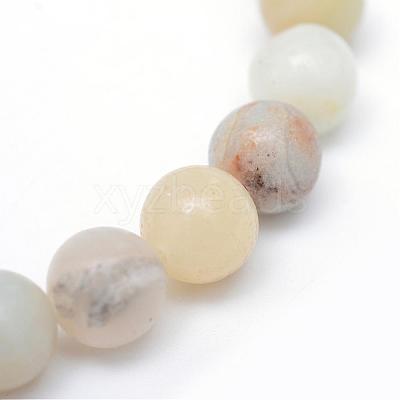 Round Natural Flower Amazonite Bead Strands G-R345-6mm-17-1