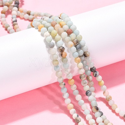 Natural Flower Amazonite Beads Strands G-G692-01F-4mm-1