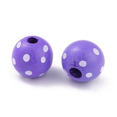 Dyed Natural Wooden Beads WOOD-O005-01E-1