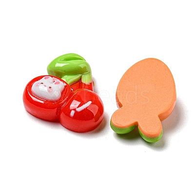 Rabbit Theme Opaque Resin Decoden Cabochons RESI-F052-B03-1