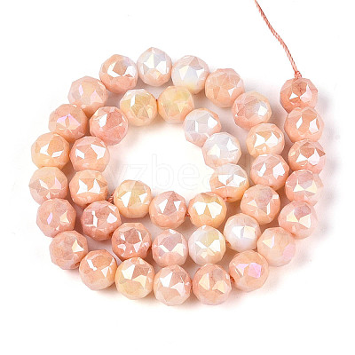 Anti-Tarnish Electroplate Glass Beads Strands GLAA-N010-10mm-11-1
