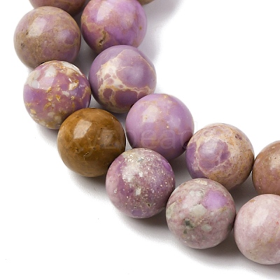 Natural Lepidolite/Purple Mica Stone Beads Strands G-K401-A01-10mm-1