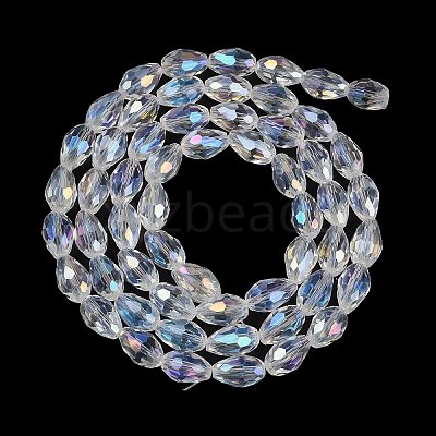Transparent Electroplate Glass Beads Strands EGLA-N013-T8mm-B01-1
