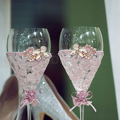 2Pcs Butterfly Alloy Glass Rhinestone Shoe Decoration FIND-AR0005-01C-1