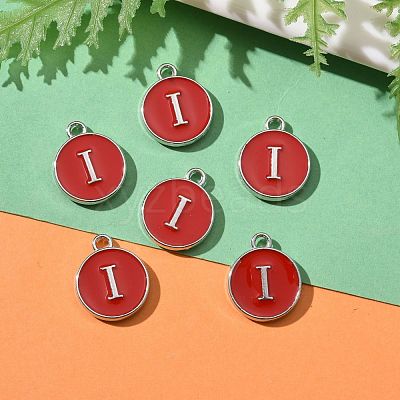 Platinum Plated Alloy Enamel Charms X-ENAM-S118-03I-P-1