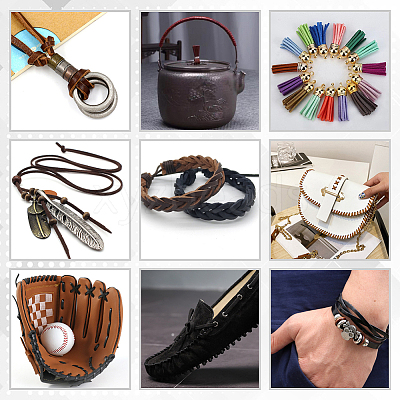 Flat Cowhide Leather Jewelry Cord LC-GF0001-10B-03-1