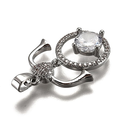 Brass Clear Cubic Zirconia Constellation Charms KK-J278-33P-F-1