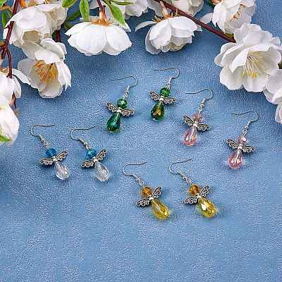 DIY Faceted Beads Earring Making Kit DIY-SZ0007-70-1