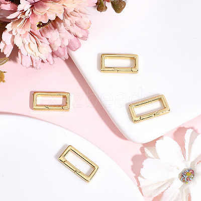 4Pcs Brass Spring Gate Rings FIND-BBC0005-03G-1