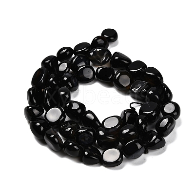 Natural Black Agate(Dyed & Heated) Beads Strands G-P568-C16-01-1