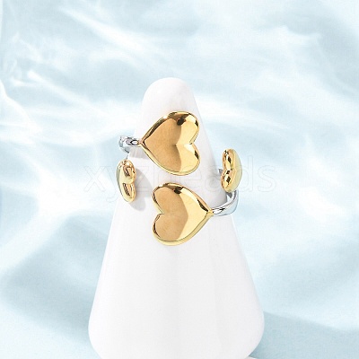 304 Stainless Steel Open Cuff Rings for Women RJEW-K321-01E-1