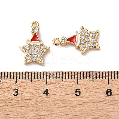Brass Micro Pave Cubic Zirconia Pendants KK-D420-01G-05-1