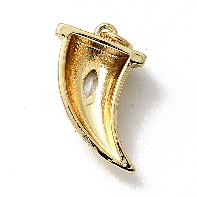 Brass Micro Pave Cubic Zirconia Pendants KK-E015-29G-1