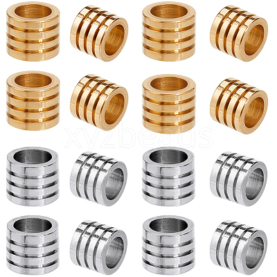 24Pcs 2 Colors 304 Stainless Steel Beads STAS-SC0009-34-1