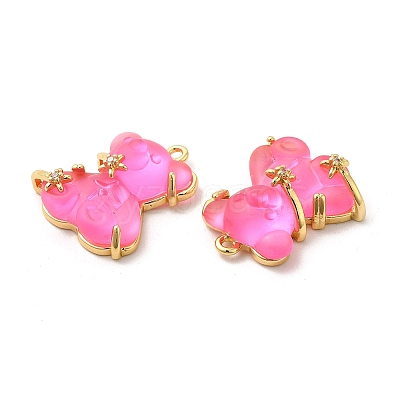 Transparent Resin Crystal Rhinestone Pendants KK-H438-04G-07-1