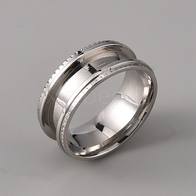 201 Stainless Steel Grooved Finger Ring Settings STAS-WH0027-26B-P-1