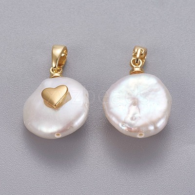 Natural Cultured Freshwater Pearl Pendants KK-L187-15G-1