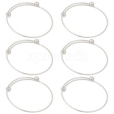 6Pcs Adjustable 304 Stainless Steel Wire Cuff Bangle Making MAK-BBC0001-24B-P-1