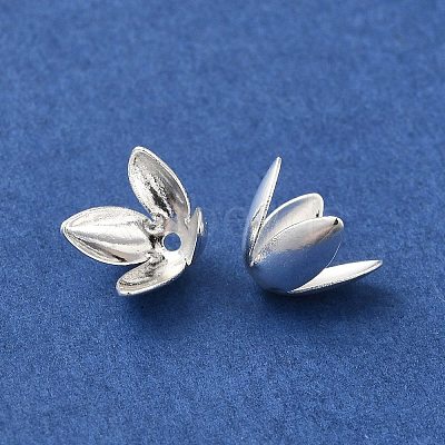 Rack Plating Brass Flower Bead Caps KK-K381-06A-S-1