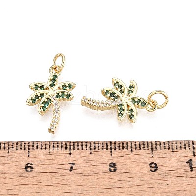 Brass Micro Pave Cubic Zirconia Pendants KK-T071-129G-1