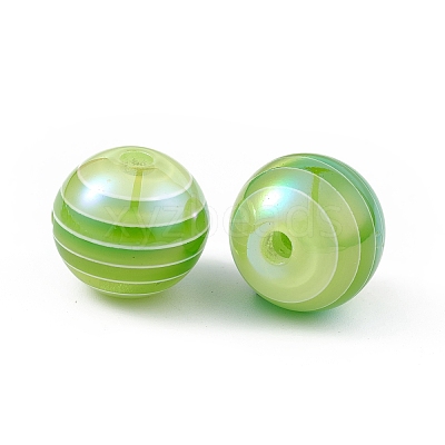 UV Plating Rainbow Iridescent Resin Beads RESI-I048-01D-1