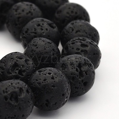 Natural Lava Rock Round Bead Strands G-M169-8mm-03B-1