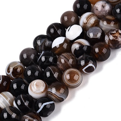 Natural Striped Agate/Banded Agate Beads G-Q606-42B-C01-1