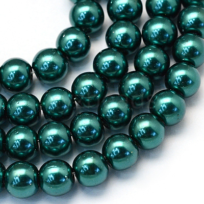 Baking Paint Pearlized Glass Pearl Round Bead Strands HY-Q003-4mm-79-1
